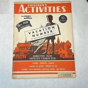 VTG Children's Activities For Home & School Magazine Book June 1950